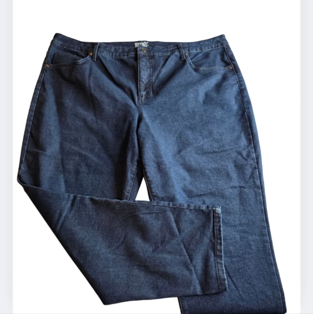 Terra & Sky 22W Like New Classic Straight Leg Jeans Dark Wash Blue Bx-3156